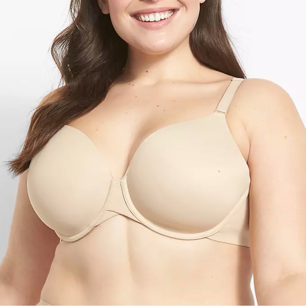 Lane Bryant Cacique Totally Smooth Lightly Lined Full Coverage Bra-Beige-42DDD